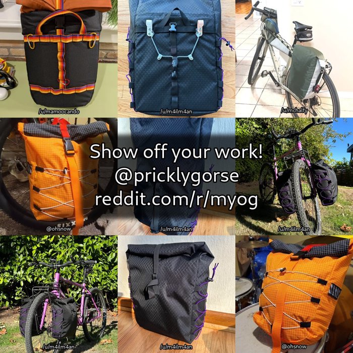 Montage of bags made by the community from this pattern