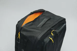 Laptop pocket on /u/rollinguinell's build with the sewn on pannier visible
