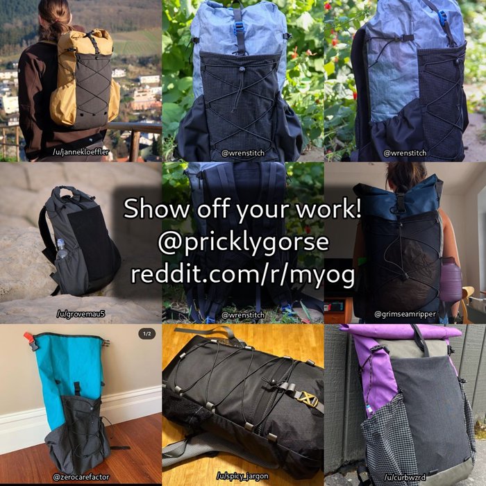Montage of bags made by the community from this pattern