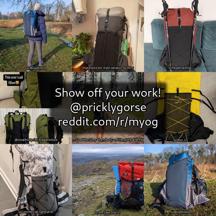Montage of bags made by the community from this pattern