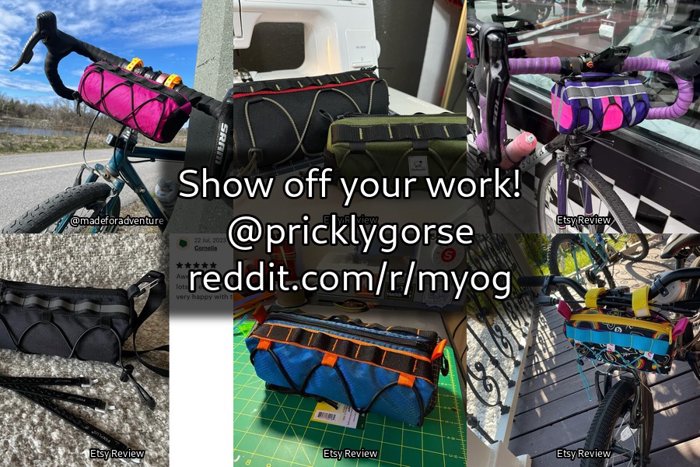 Montage of bags made by the community from this pattern