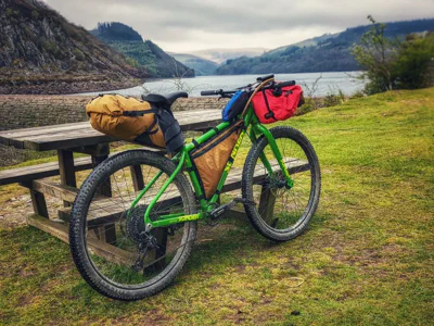 Photo of a bikepacking setup on a bike